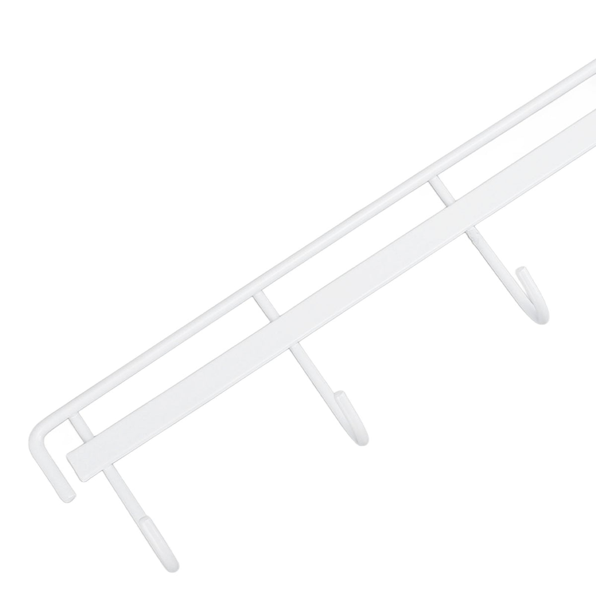2pcs Wall Mounted Coat Rack Stainless Steel Wall Hanging Coat Hook Rail with 6 Hooks for Clothes Towel Hat 6 Hooks 2 White
