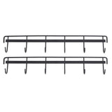 2pcs Wall Mounted Coat Rack Stainless Steel Wall Hanging Coat Hook Rail with 6 Hooks for Clothes Towel Hat 6 Hooks 2 Black - Side View