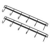 2pcs Wall Mounted Coat Rack Stainless Steel Wall Hanging Coat Hook Rail with 6 Hooks for Clothes Towel Hat 6 Hooks 2 Black