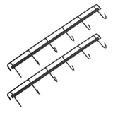 2pcs Wall Mounted Coat Rack Stainless Steel Wall Hanging Coat Hook Rail with 6 Hooks for Clothes Towel Hat 6 Hooks 2 Black