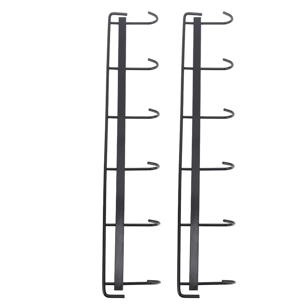 2pcs Wall Mounted Coat Rack Stainless Steel Wall Hanging Coat Hook Rail with 6 Hooks for Clothes Towel Hat 6 Hooks 2 Black