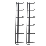 2pcs Wall Mounted Coat Rack Stainless Steel Wall Hanging Coat Hook Rail with 6 Hooks for Clothes Towel Hat 6 Hooks 2 Black - Extra Image