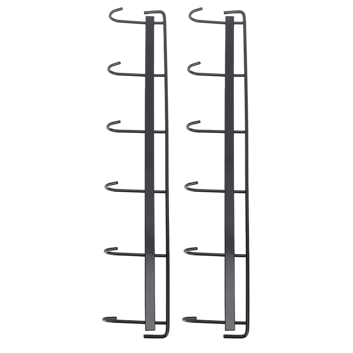 2pcs Wall Mounted Coat Rack Stainless Steel Wall Hanging Coat Hook Rail with 6 Hooks for Clothes Towel Hat 6 Hooks 2 Black