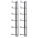 2pcs Wall Mounted Coat Rack Stainless Steel Wall Hanging Coat Hook Rail with 6 Hooks for Clothes Towel Hat 6 Hooks 2 Black