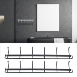 2pcs Wall Mounted Coat Rack Stainless Steel Wall Hanging Coat Hook Rail with 6 Hooks for Clothes Towel Hat 6 Hooks 2 Black