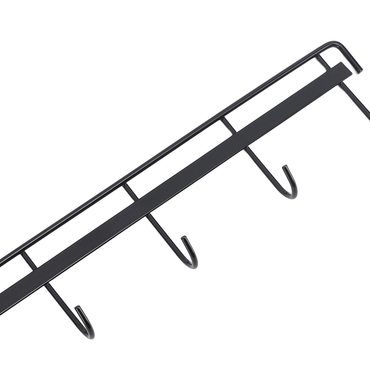 2pcs Wall Mounted Coat Rack Stainless Steel Wall Hanging Coat Hook Rail with 6 Hooks for Clothes Towel Hat 6 Hooks 2 Black