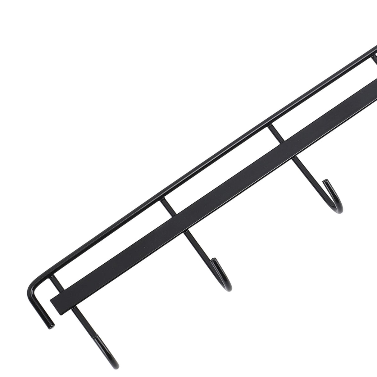 2pcs Wall Mounted Coat Rack Stainless Steel Wall Hanging Coat Hook Rail with 6 Hooks for Clothes Towel Hat 6 Hooks 2 Black