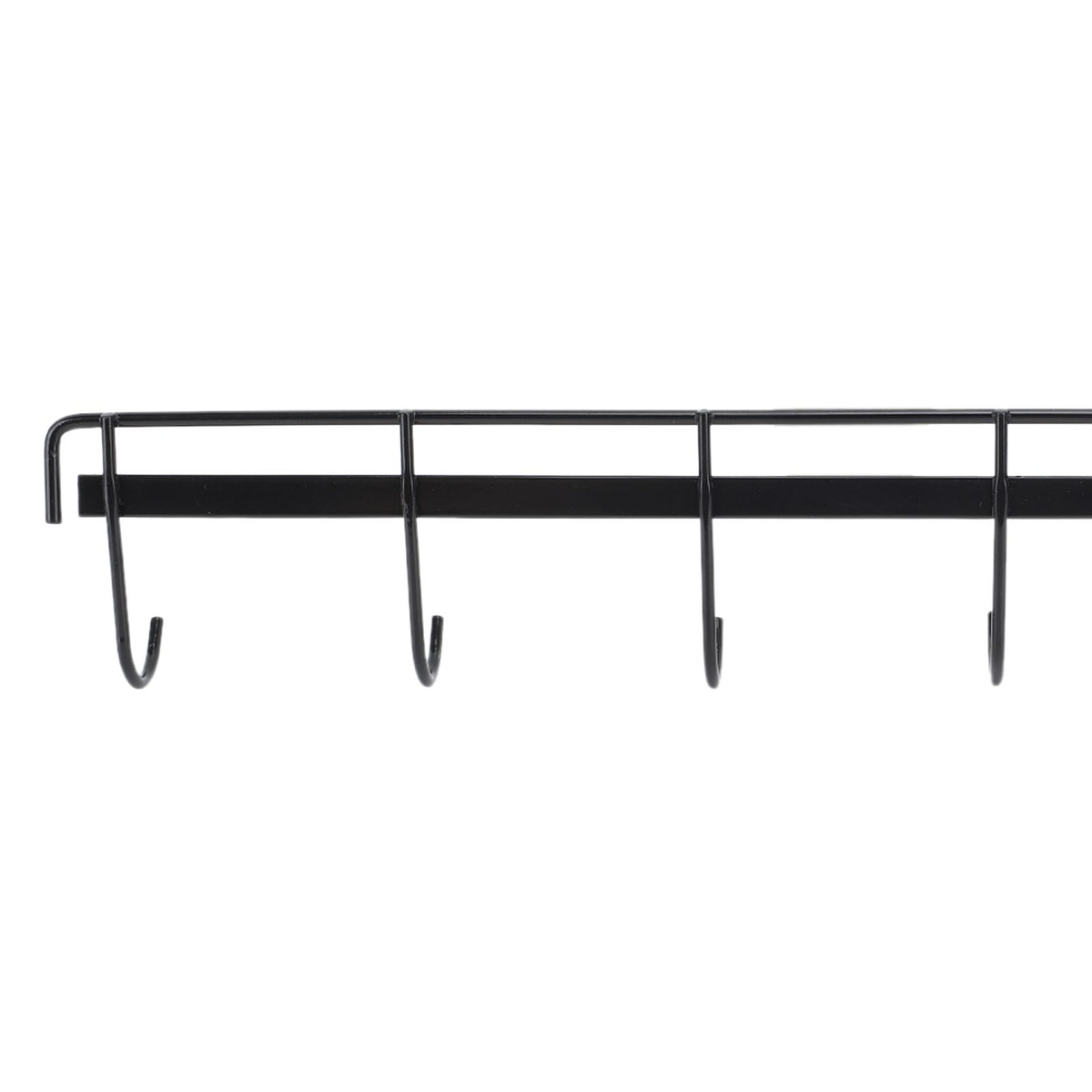2pcs Wall Mounted Coat Rack Stainless Steel Wall Hanging Coat Hook Rail with 6 Hooks for Clothes Towel Hat 6 Hooks 2 Black