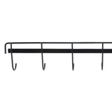 2pcs Wall Mounted Coat Rack Stainless Steel Wall Hanging Coat Hook Rail with 6 Hooks for Clothes Towel Hat 6 Hooks 2 Black - Extra Image