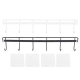 2pcs Wall Mounted Coat Rack Stainless Steel Wall Hanging Coat Hook Rail with 6 Hooks for Clothes Towel Hat 6 Hooks 1 Black 1 White