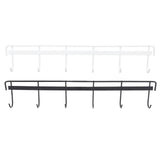 2pcs Wall Mounted Coat Rack Stainless Steel Wall Hanging Coat Hook Rail with 6 Hooks for Clothes Towel Hat 6 Hooks 1 Black 1 White