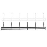 2pcs Wall Mounted Coat Rack Stainless Steel Wall Hanging Coat Hook Rail with 6 Hooks for Clothes Towel Hat 6 Hooks 1 Black 1 White