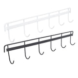 2pcs Wall Mounted Coat Rack Stainless Steel Wall Hanging Coat Hook Rail with 6 Hooks for Clothes Towel Hat 6 Hooks 1 Black 1 White - 45-Degree Angle
