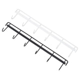 2pcs Wall Mounted Coat Rack Stainless Steel Wall Hanging Coat Hook Rail with 6 Hooks for Clothes Towel Hat 6 Hooks 1 Black 1 White