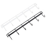 2pcs Wall Mounted Coat Rack Stainless Steel Wall Hanging Coat Hook Rail with 6 Hooks for Clothes Towel Hat 6 Hooks 1 Black 1 White - Low Angle