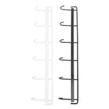 2pcs Wall Mounted Coat Rack Stainless Steel Wall Hanging Coat Hook Rail with 6 Hooks for Clothes Towel Hat 6 Hooks 1 Black 1 White