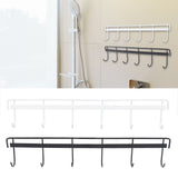 2pcs Wall Mounted Coat Rack Stainless Steel Wall Hanging Coat Hook Rail with 6 Hooks for Clothes Towel Hat 6 Hooks 1 Black 1 White