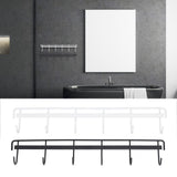 2pcs Wall Mounted Coat Rack Stainless Steel Wall Hanging Coat Hook Rail with 6 Hooks for Clothes Towel Hat 6 Hooks 1 Black 1 White
