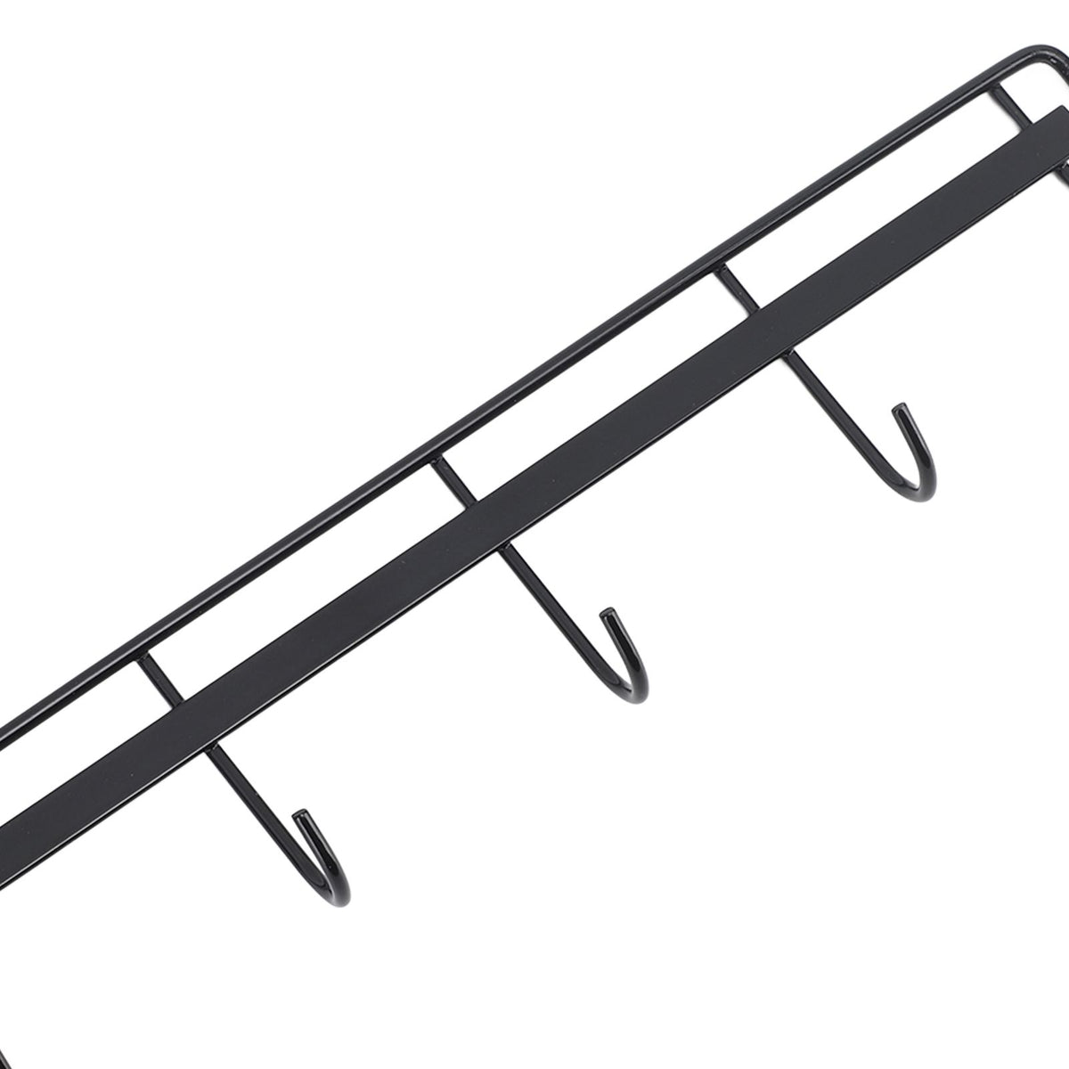 2pcs Wall Mounted Coat Rack Stainless Steel Wall Hanging Coat Hook Rail with 6 Hooks for Clothes Towel Hat 6 Hooks 1 Black 1 White
