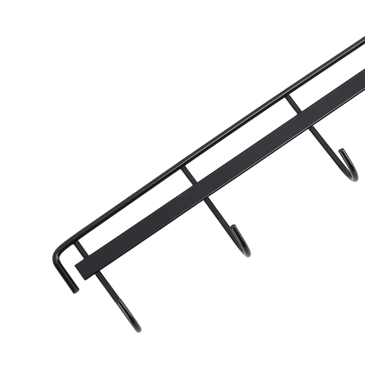 2pcs Wall Mounted Coat Rack Stainless Steel Wall Hanging Coat Hook Rail with 6 Hooks for Clothes Towel Hat 6 Hooks 1 Black 1 White