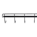 2pcs Wall Mounted Coat Rack Stainless Steel Wall Hanging Coat Hook Rail with 6 Hooks for Clothes Towel Hat 6 Hooks 1 Black 1 White - Extra Image
