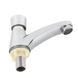 Time Delay Basin Sink Faucet Copper Alloy Push Switch Water Saving Tap for Home Kitchen Bathroom Hotel - Side View