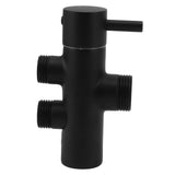 Shower Head Diverter Black Rustproof Leakproof Wall Mounted Shower Arm Diverter Valve for Toilet Sink - Front View