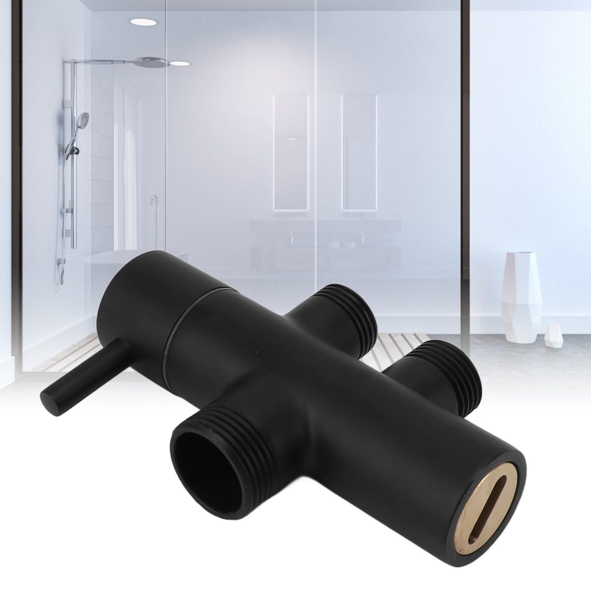 Shower Head Diverter Black Rustproof Leakproof Wall Mounted Shower Arm Diverter Valve for Toilet Sink