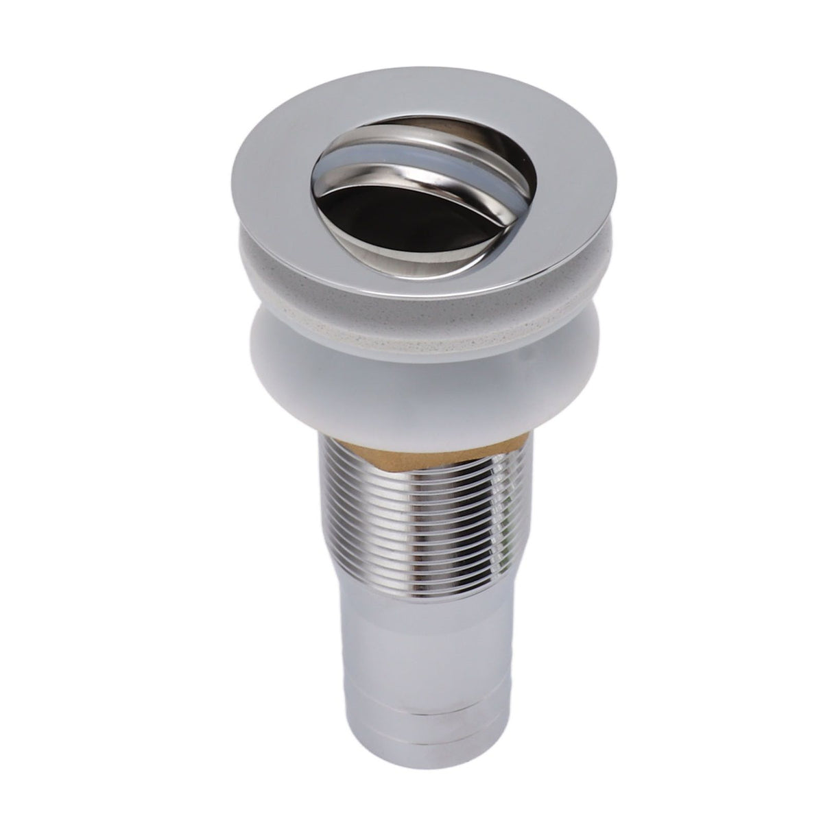 Bathroom Sink Drain Stainless Steel Polished Electroplated Flip Top Anti Blocking Short Vanity Vessel Drain Stopper for Home Kitchen