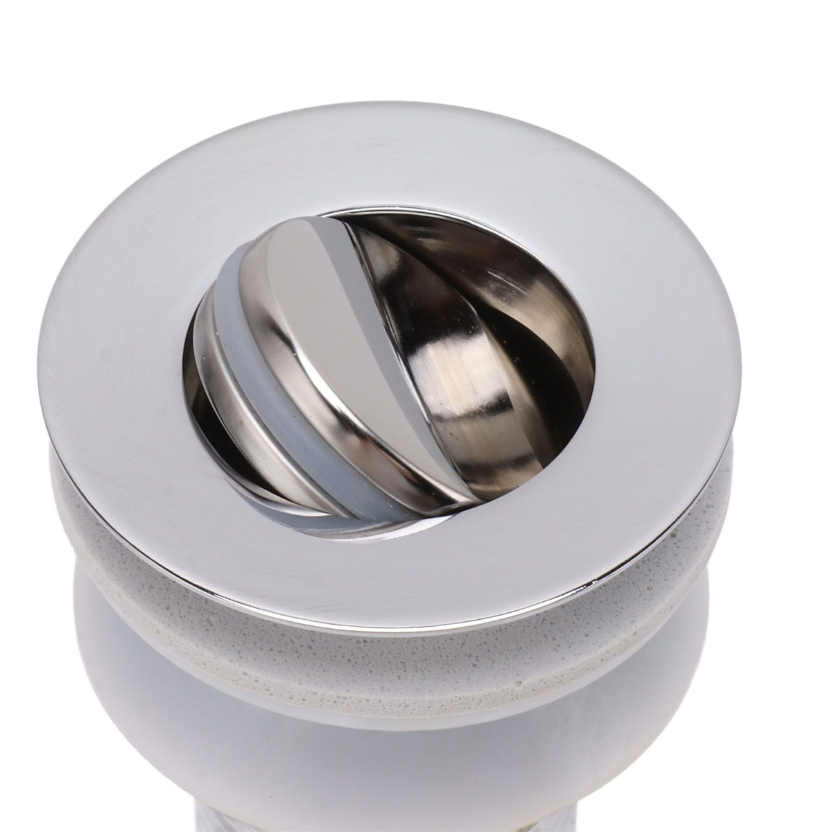 Bathroom Sink Drain Stainless Steel Polished Electroplated Flip Top Anti Blocking Short Vanity Vessel Drain Stopper for Home Kitchen