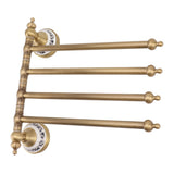 Swivel Towel Bar Antique Brass Towel Rack Rotated Towel Hanger Holder for Bathroom Four Rods - Close-Up Angle