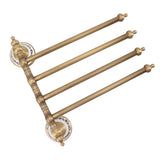 Swivel Towel Bar Antique Brass Towel Rack Rotated Towel Hanger Holder for Bathroom Four Rods