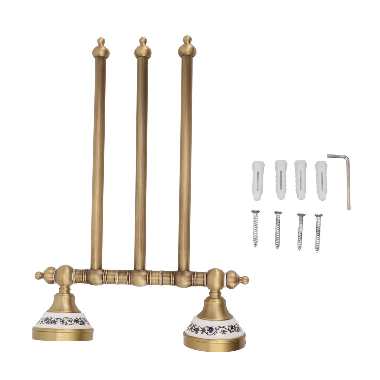 Swivel Towel Bar Antique Brass Towel Rack Rotated Towel Hanger Holder for Bathroom Three Rods