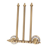 Swivel Towel Bar Antique Brass Towel Rack Rotated Towel Hanger Holder for Bathroom Three Rods - Side View