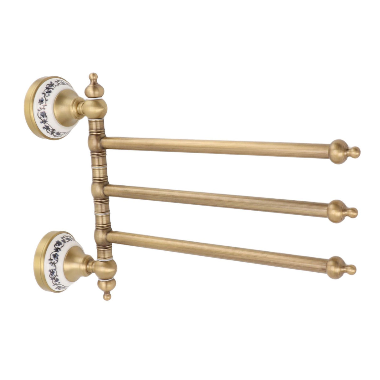 Swivel Towel Bar Antique Brass Towel Rack Rotated Towel Hanger Holder for Bathroom Three Rods