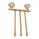 Swivel Towel Bar Antique Brass Towel Rack Rotated Towel Hanger Holder for Bathroom Three Rods - Close-Up Angle