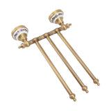 Swivel Towel Bar Antique Brass Towel Rack Rotated Towel Hanger Holder for Bathroom Three Rods - Extra Image