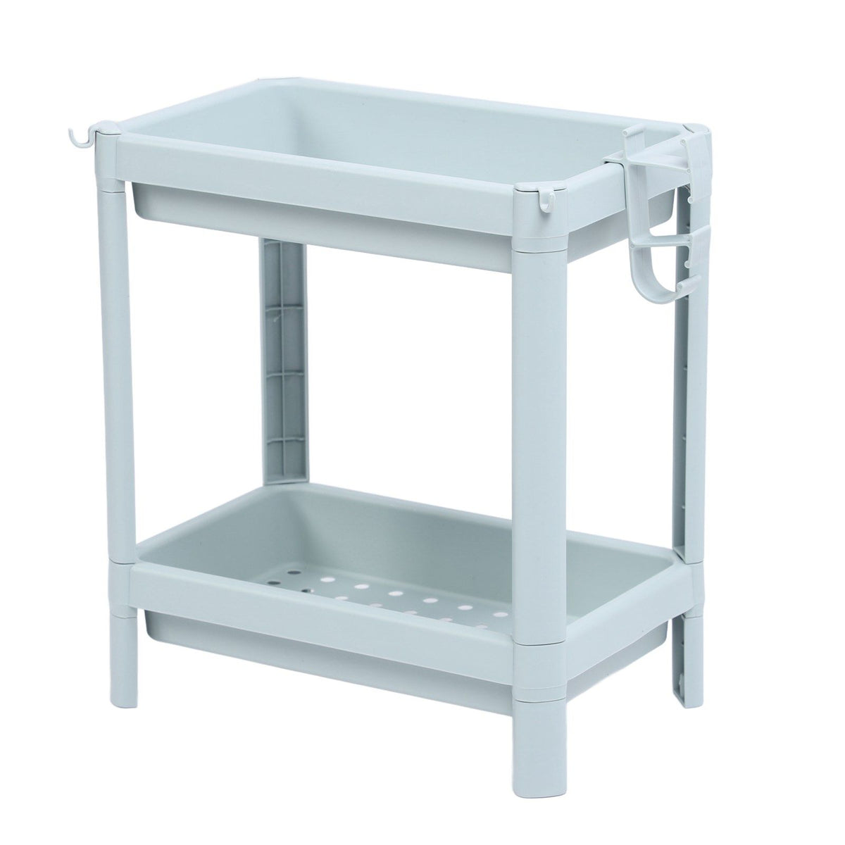 Bathroom Floor Storage Shelf Bathroom Storage Open Shelf Unit Freestanding Corner Rack Shelves Storage Rack Nordic Blue 2 Tier