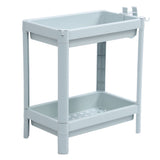 Bathroom Floor Storage Shelf Bathroom Storage Open Shelf Unit Freestanding Corner Rack Shelves Storage Rack Nordic Blue 2 Tier - Top-Down View