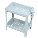 Bathroom Floor Storage Shelf Bathroom Storage Open Shelf Unit Freestanding Corner Rack Shelves Storage Rack Nordic Blue 2 Tier
