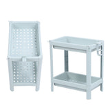 Bathroom Floor Storage Shelf Bathroom Storage Open Shelf Unit Freestanding Corner Rack Shelves Storage Rack Nordic Blue 2 Tier