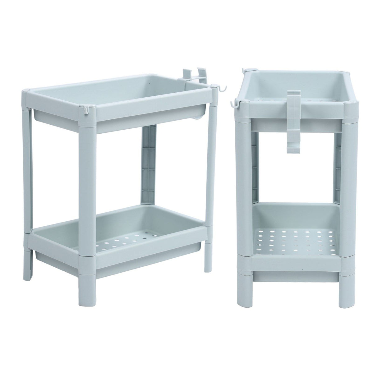 Bathroom Floor Storage Shelf Bathroom Storage Open Shelf Unit Freestanding Corner Rack Shelves Storage Rack Nordic Blue 2 Tier