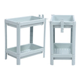 Bathroom Floor Storage Shelf Bathroom Storage Open Shelf Unit Freestanding Corner Rack Shelves Storage Rack Nordic Blue 2 Tier - Extra Image