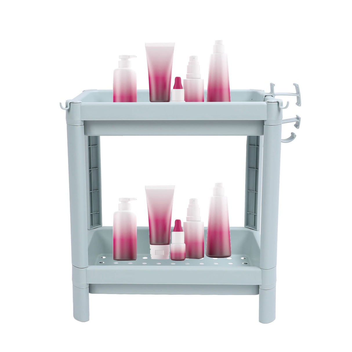 Bathroom Floor Storage Shelf Bathroom Storage Open Shelf Unit Freestanding Corner Rack Shelves Storage Rack Nordic Blue 2 Tier