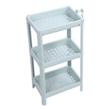 Bathroom Floor Storage Shelf Bathroom Storage Open Shelf Unit Freestanding Corner Rack Shelves Storage Rack Nordic Blue 3 Tier
