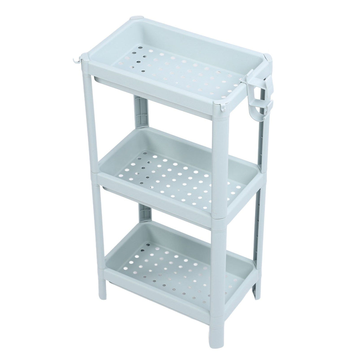 Bathroom Floor Storage Shelf Bathroom Storage Open Shelf Unit Freestanding Corner Rack Shelves Storage Rack Nordic Blue 3 Tier