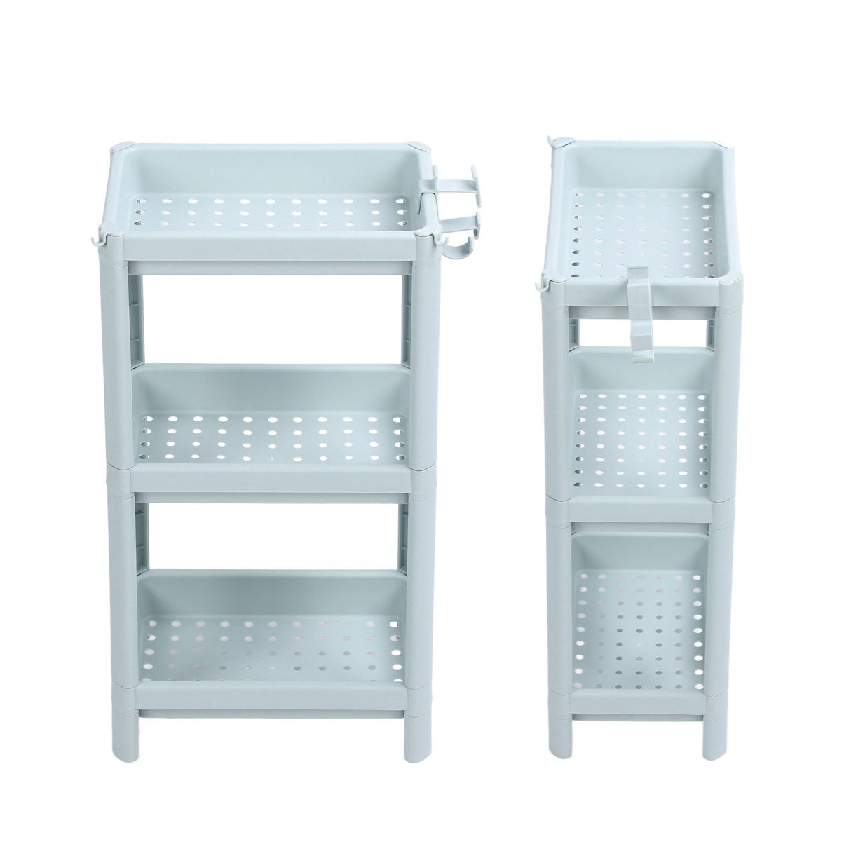Bathroom Floor Storage Shelf Bathroom Storage Open Shelf Unit Freestanding Corner Rack Shelves Storage Rack Nordic Blue 3 Tier