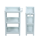 Bathroom Floor Storage Shelf Bathroom Storage Open Shelf Unit Freestanding Corner Rack Shelves Storage Rack Nordic Blue 3 Tier - Extra Image