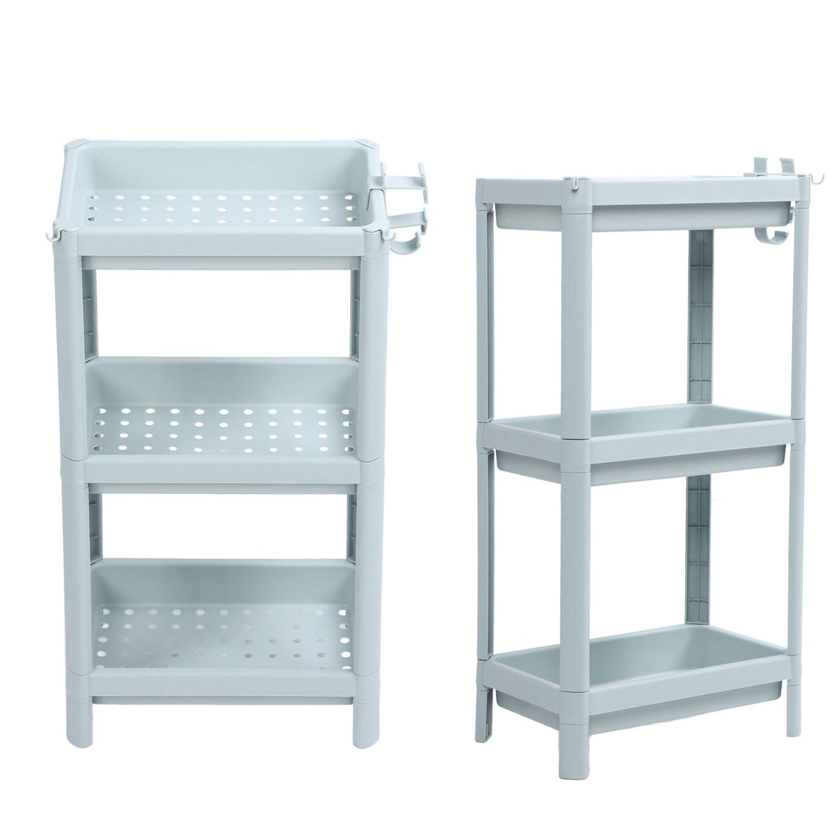 Bathroom Floor Storage Shelf Bathroom Storage Open Shelf Unit Freestanding Corner Rack Shelves Storage Rack Nordic Blue 3 Tier