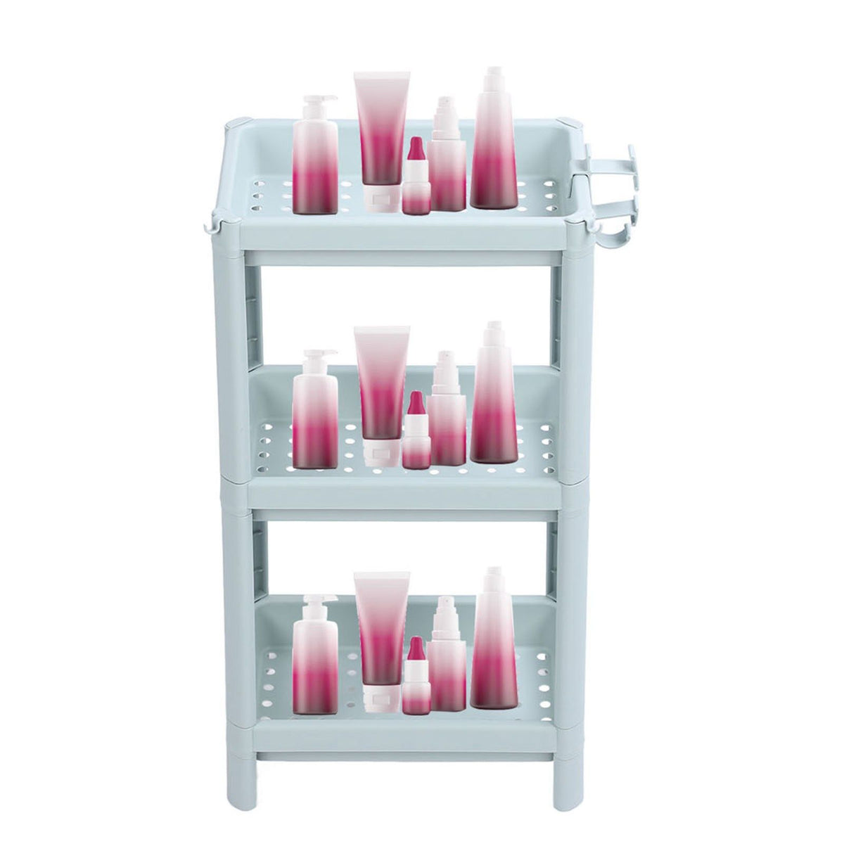 Bathroom Floor Storage Shelf Bathroom Storage Open Shelf Unit Freestanding Corner Rack Shelves Storage Rack Nordic Blue 3 Tier